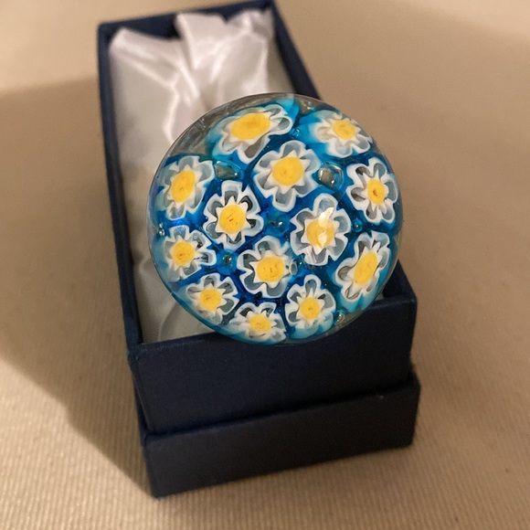 MURANO Art Glass Wine Stopper Beautiful Flower Design - Picture 2 of 4